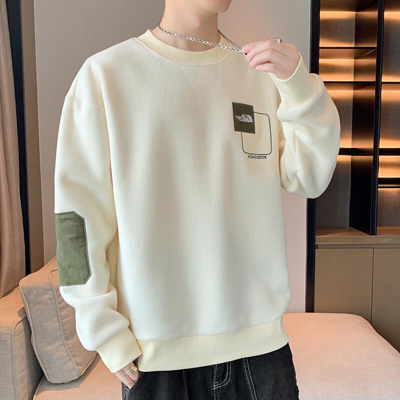 VANCAMEL Men's Winter Fleece Letter Sweatshirt