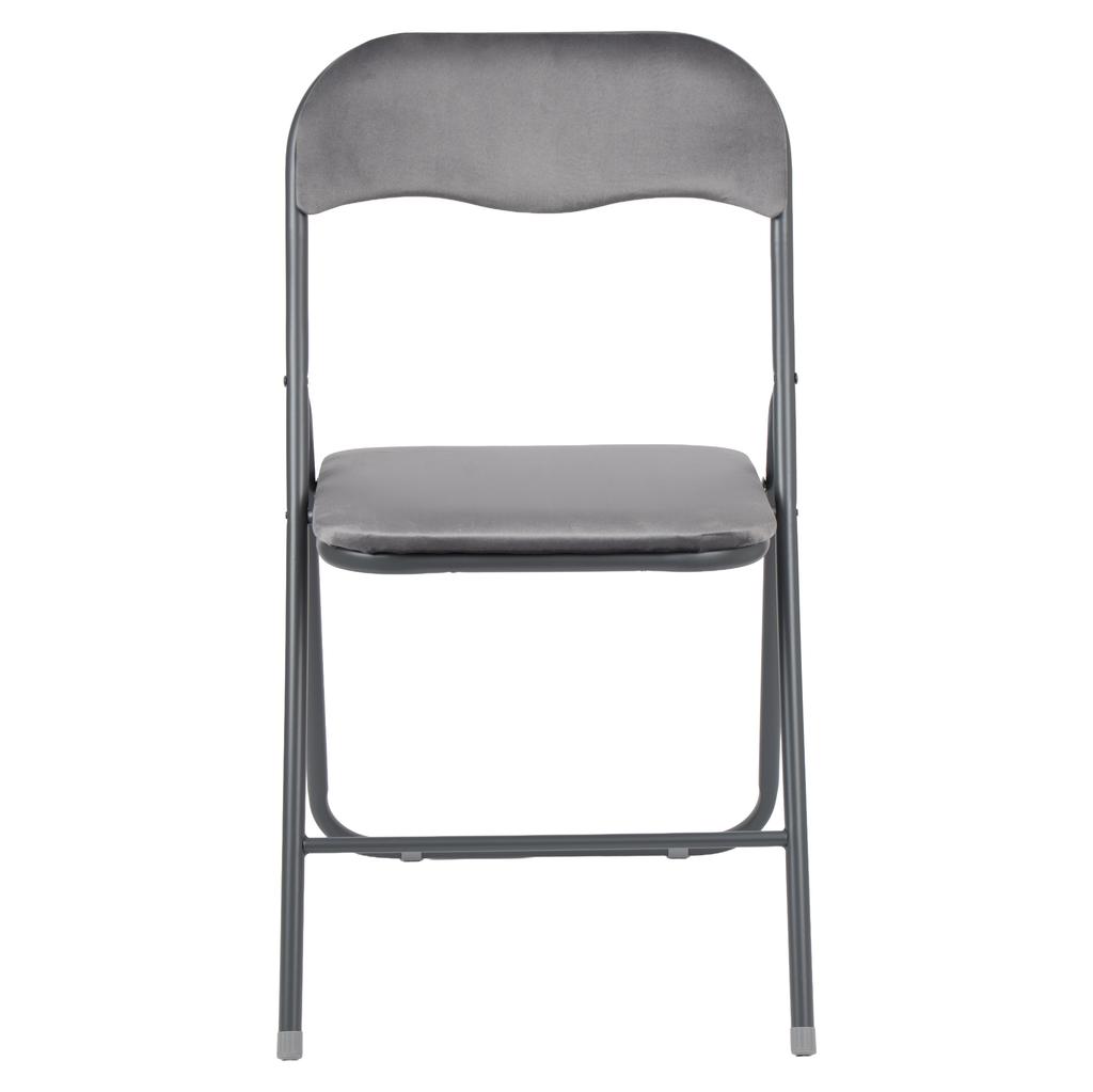 Basico Folding Chair Graphite Velvet