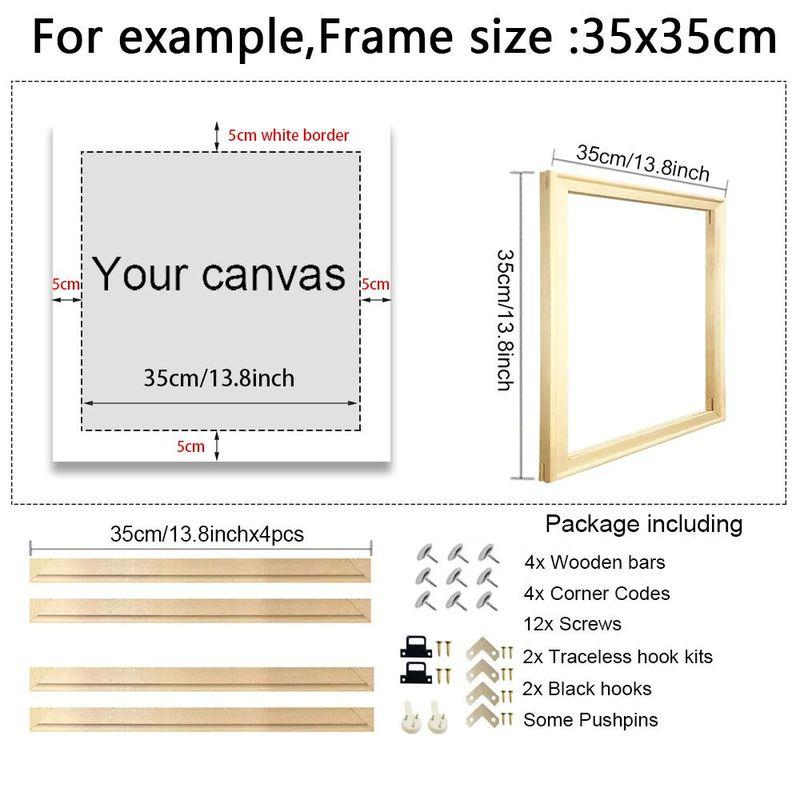 DIY Solid Wood Canvas Picture Frame Kit Stretcher Bars for Canvas Prints Diamond Oil Painting Wooden Wall Art Gallery Home Decor