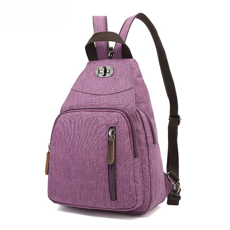 Backpack Men's and Women's Outdoor Leisure Travel Small Backpack Elegant Nylon Dual-purpose Chest Bag Light Student Backpack