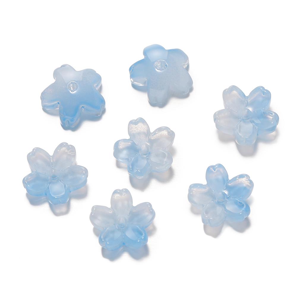 10Pcs/lot Glass Gradient Beads Cherry Blossom Scattered Beads Handcrafted DIY Production Jewelry Craft  Bracelet Accessories