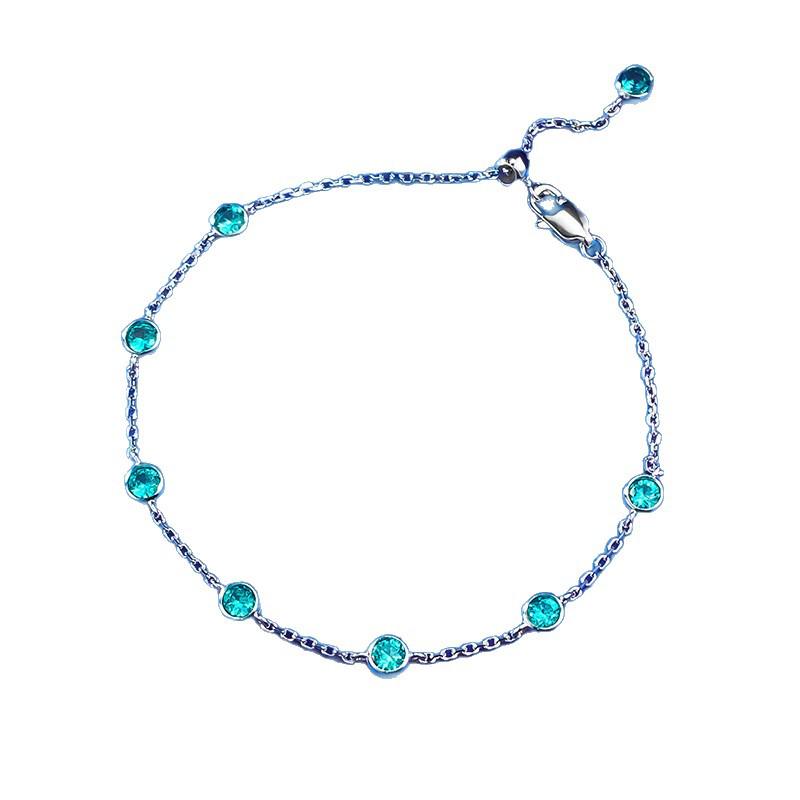 Zhuozhifan 2025 S925 Silver Para Color Bubble Bracelet-Anklet, Trendy & Versatile Summer Jewelry.