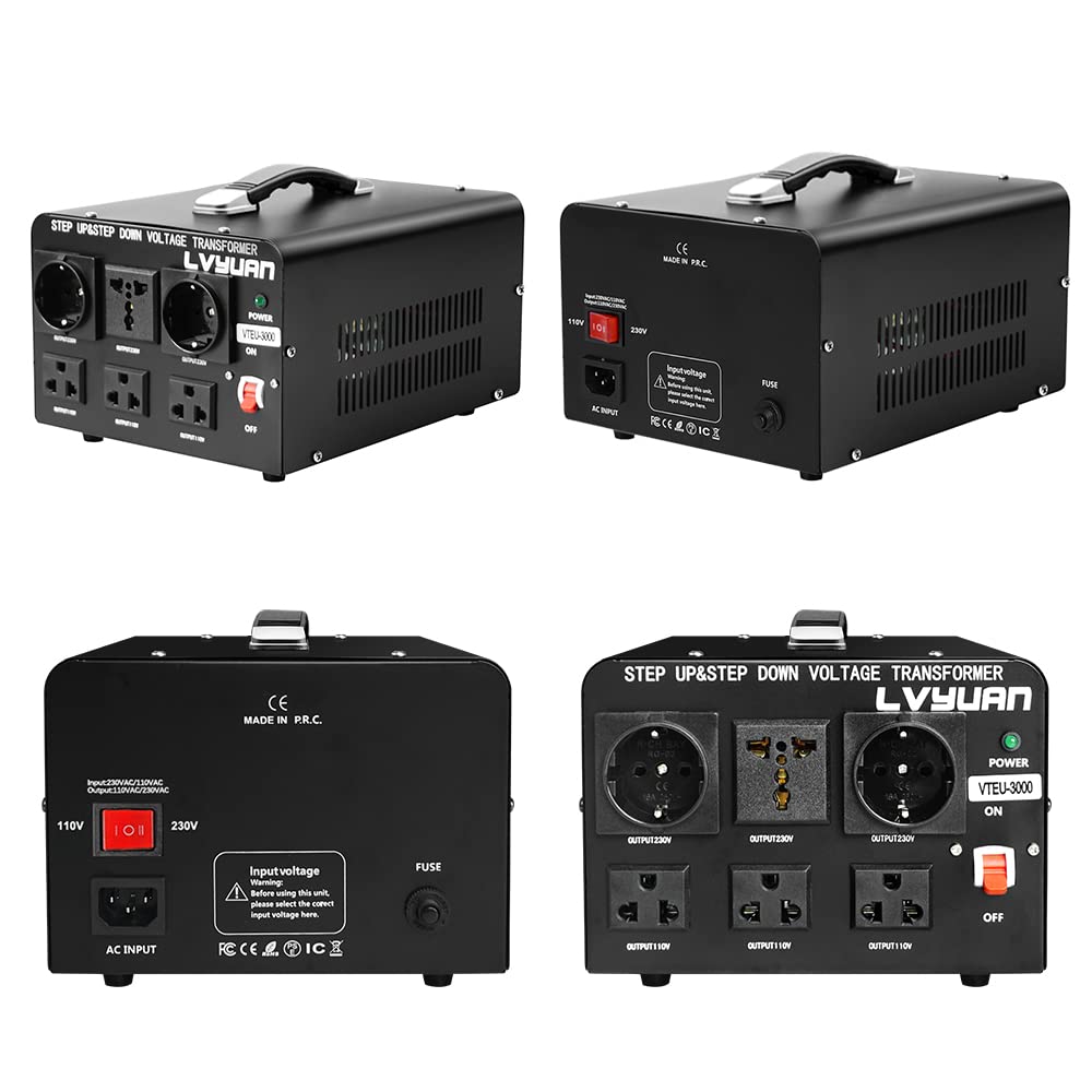 Transformator LVYUAN 3000W pentru Străinătate și Intern Sus Jos și Compatibil Transformator Portabil pentru 220V Regional 100V 220V Conversie Liberă Simplu