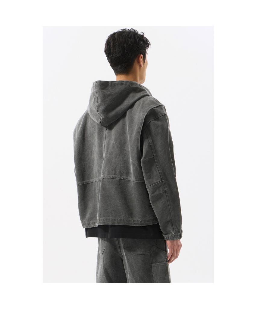 Customellow Gray Cotton Dyed Hood Jacket_Cwuam25383Gyd