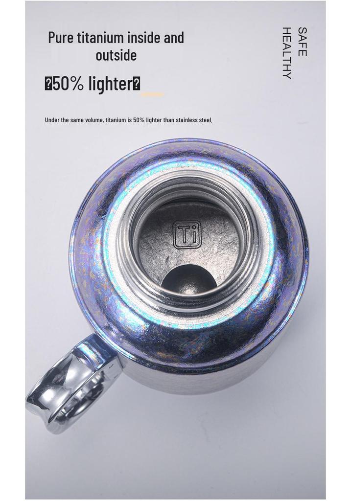 800ML Pure Titanium Tea Pot with Magnetic Lid, Temperature Display, Insulation, Large Capacity - Perfect for Car or Gift Use