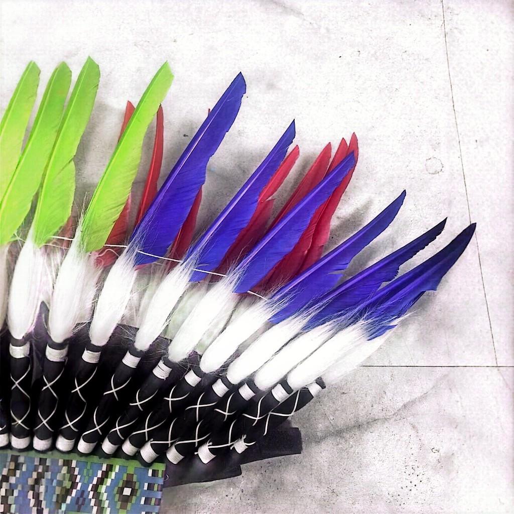 World Cup Themed Indian Feather Headdress, Savage Chief Hair Accessory