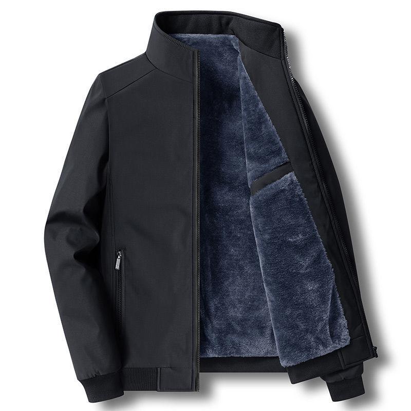 Middle-aged and Elderly Men's Autumn and Winter Jackets with Cotton, Thickened and Warm Dad Jackets, 50 and 60 Year Old Autumn Tops for Men