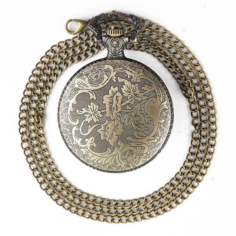 New Punk Steam Gear Hollow Quartz Watch Pocket Necklace Gift Chain Pocket Watch
