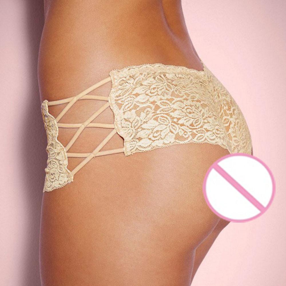 Plus Size Lingerie Sexy Erotic Panties Women Lace Hollow Out Briefs Underwear