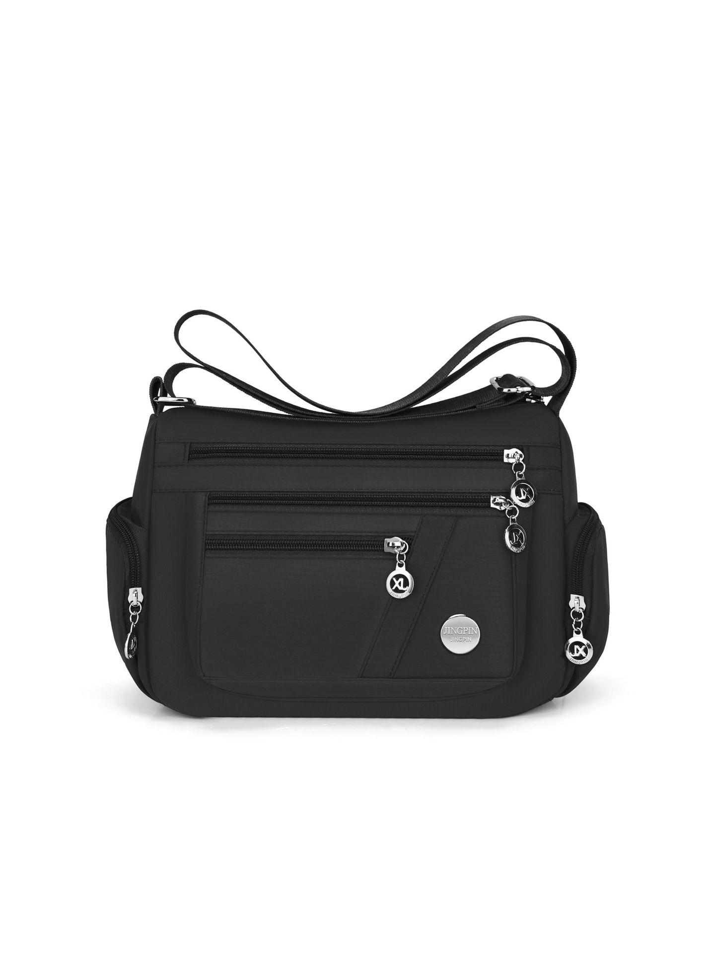 

Женская повседневная сумка кроссбоди в корейском стиле из нейлона с несколькими отделениями и большой вместимостью чёрный