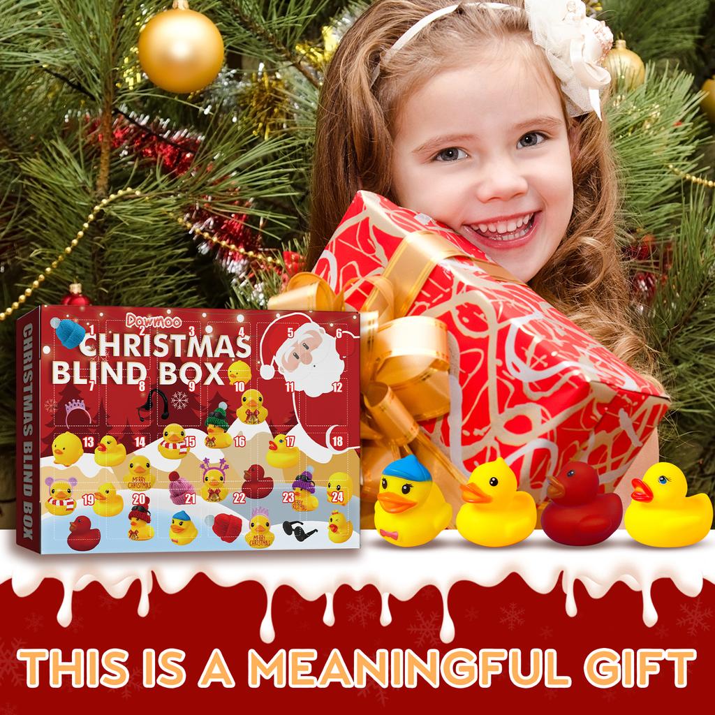 Dowmoo Christmas Rubber Duck Advent Calendar Little Duck 24-Panel Cartoon Blind Box Gift