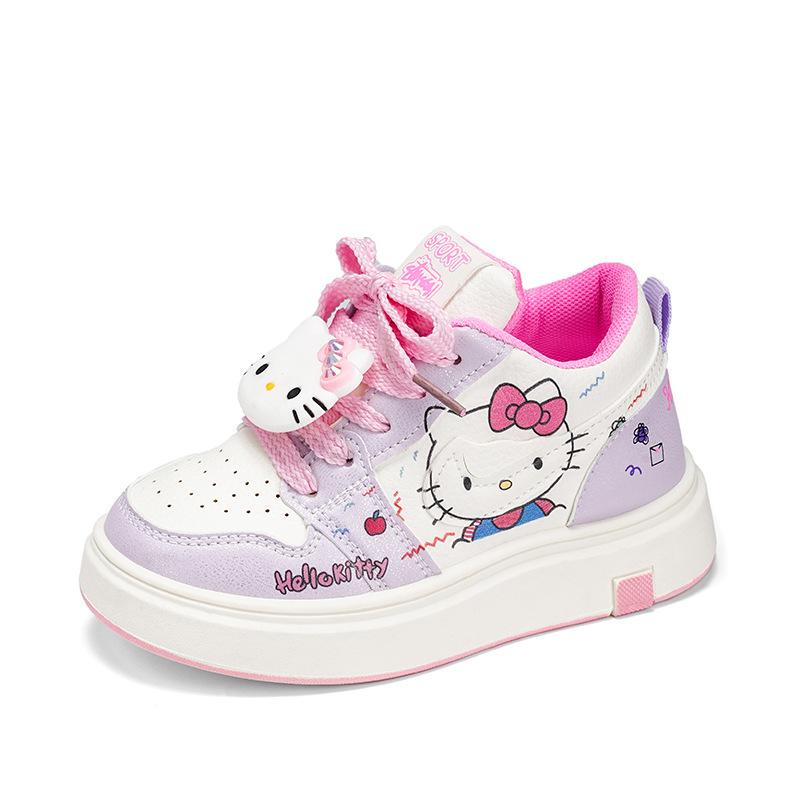 

Девочки борцовки 2025 осень новая зарубежный стиль Hello Kitty детская спортивная обувь мода кэжуал стиль принцессы белые туфли 31 (about 19 cm inner length)