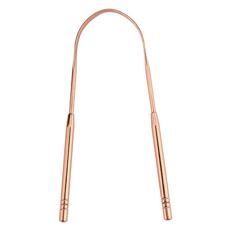 Rose Gold Stainless Steel U-Shaped Tongue Scraper Cleaner