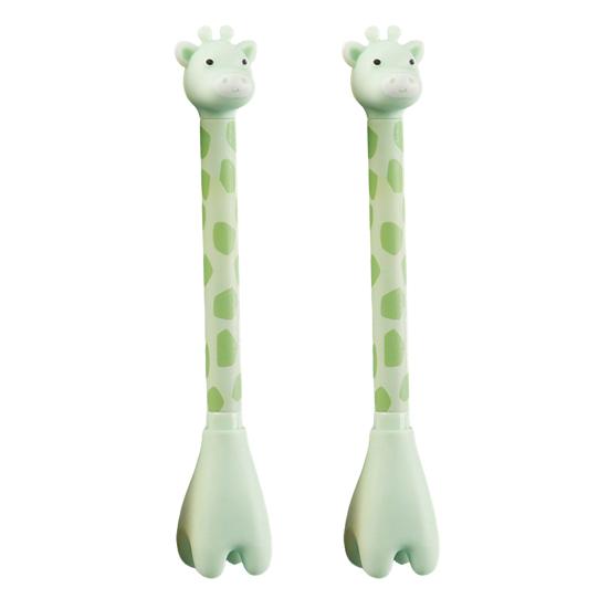 

2pcs Giraffe Shape Gel Pen Cute Cartoon Animal Pen Creative Pedestal Design for School зелений