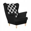 Carol Duo Scandinavian Wing Chair Family Furniture Black and White Chess