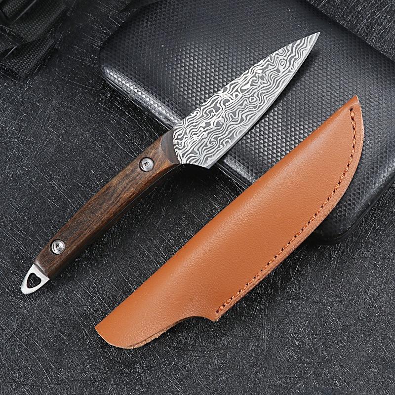 Damascus Pattern Stainless Steel Forged Kitchen Fruit Knife Boning Knife Meat Cleaver Cutter Vegetable Knife