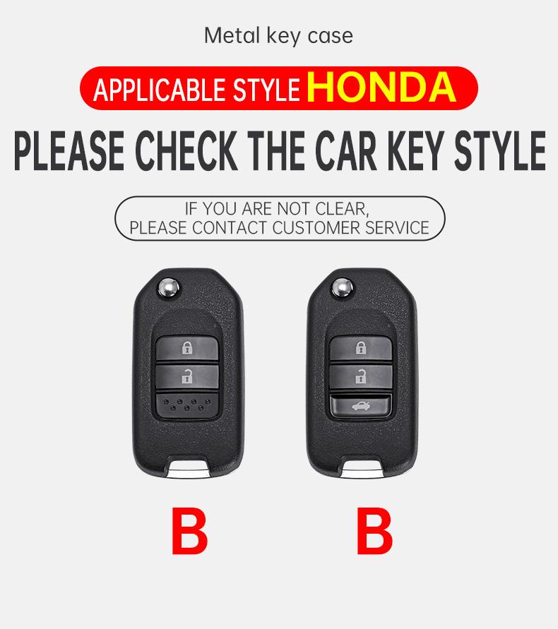 Interior Mouldings Zinc Alloy Car Key Case Cover Shell For Honda Civic Accord City Odyssey CR-V XR-V HR-V Vezel Jade Jazz Crider