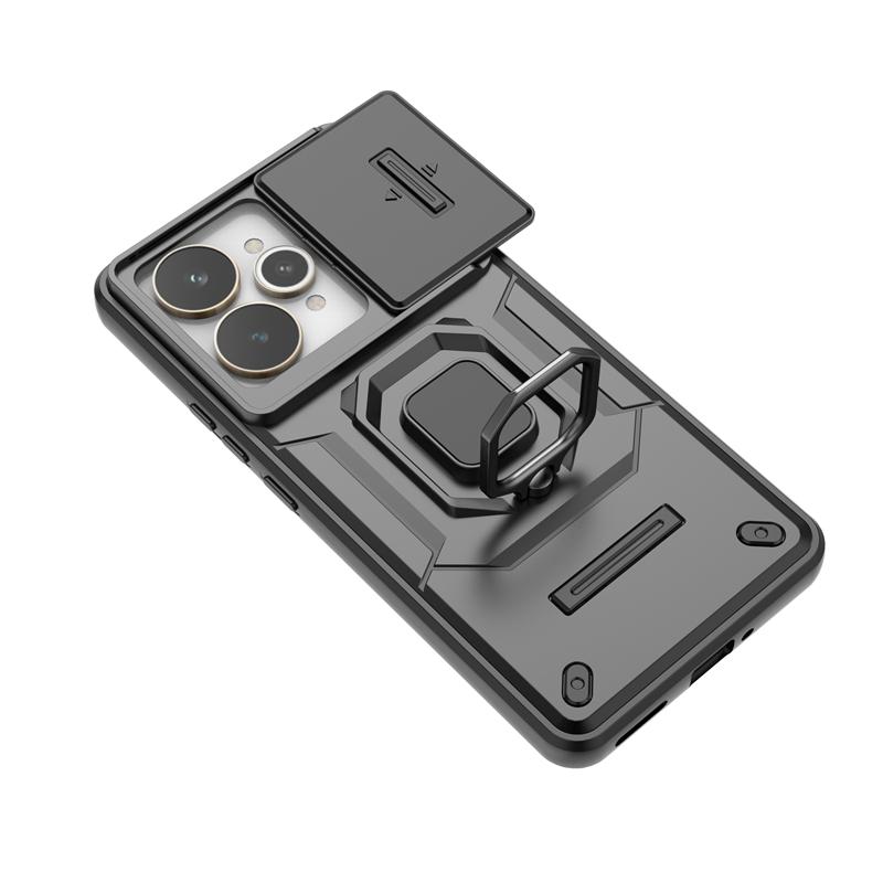 Push Window Phone Case For Realme 15 5G Anti-knock Ring Holder Magnetic Cover For Realme 15 Pro Case For Realme 15 Case 6.8 Inch