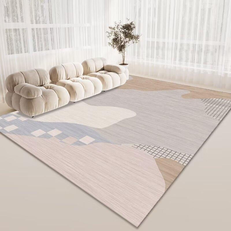 Simple Crystal Velvet Carpet, Living Room Coffee Table Dirt-Resistant And Easy To Take Care Of Floor Mat, Hotel Lobby Homestay Floor Mat