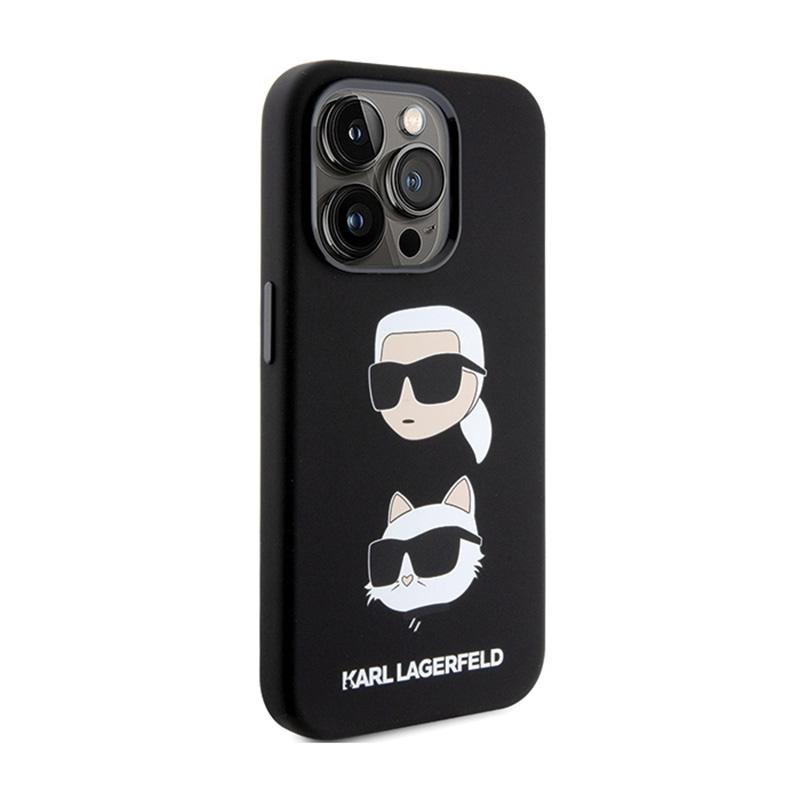 Karl Lagerfeld Silicone Karl & Choupette Heads - Etui Iphone 15 Pro Max (Czarny)