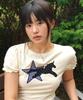 Loginaenloji Starry Unicorn Patch T-Shirt Cream