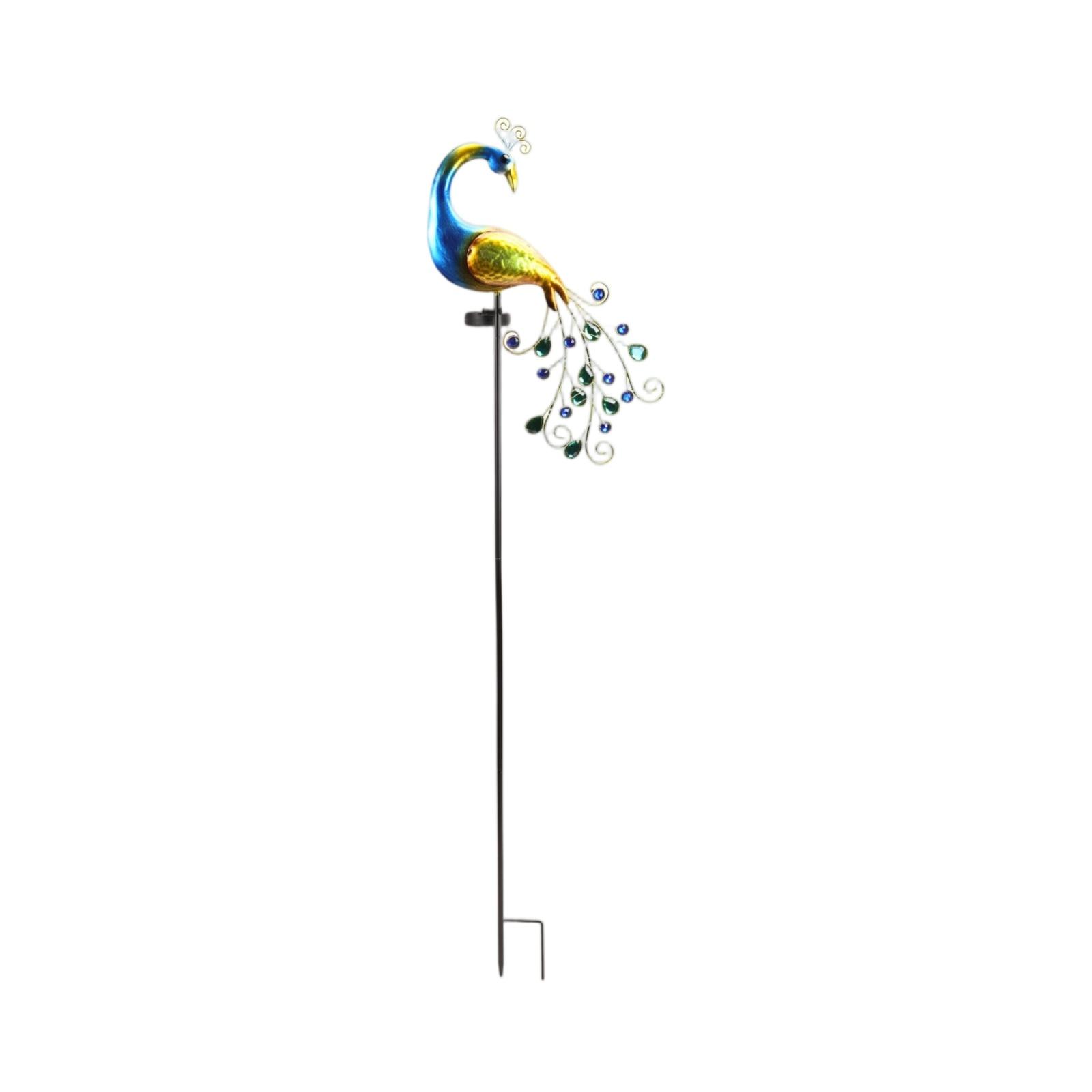 

Solar Peacock Garden Stake Light Outdoor Decorative Landscape Yard Lawn Pathway Accent Lighting with Metal Frame and LED Bulbs for Patio one size