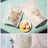 50pcs Plastic Ziplock Cute Package Biscuits Food Storage Pouch Clear Show Window Reopen Plastic Zipper Bag Cartoon Cat Duck Bear