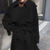 Womens Oversized Wool-Blend Coat Short Length Batwing Sleeve Classic Tailored Collar Chic Slimming Outerwear