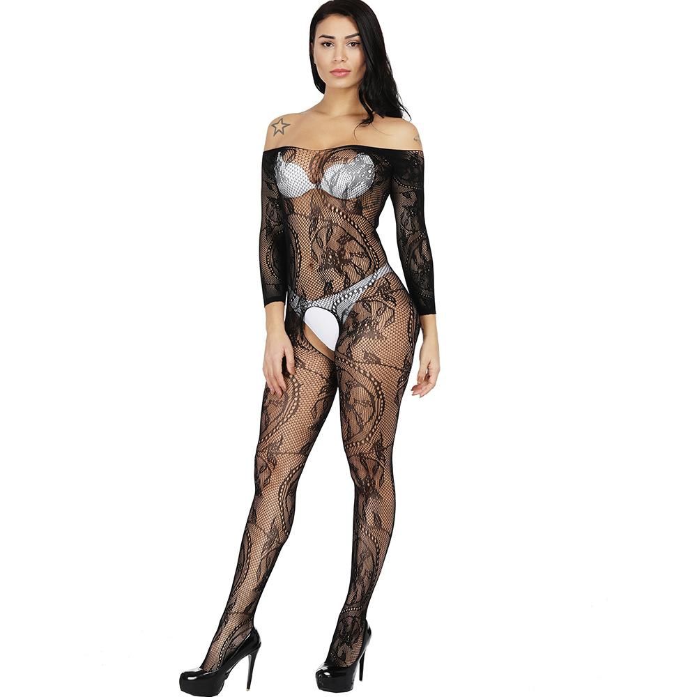 Sexy Underwear Online Sexy One-piece, Neck-hanging One-piece Stockings, Open-ended Hollowed Out On All Sides