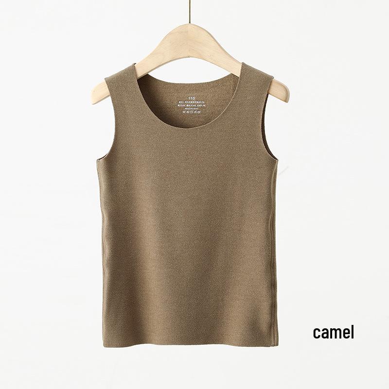 New Children's Fleece-Lined Vest: A-Class Warmth, Round Neck, Brushed Inner Layer for Autumn/Winter.