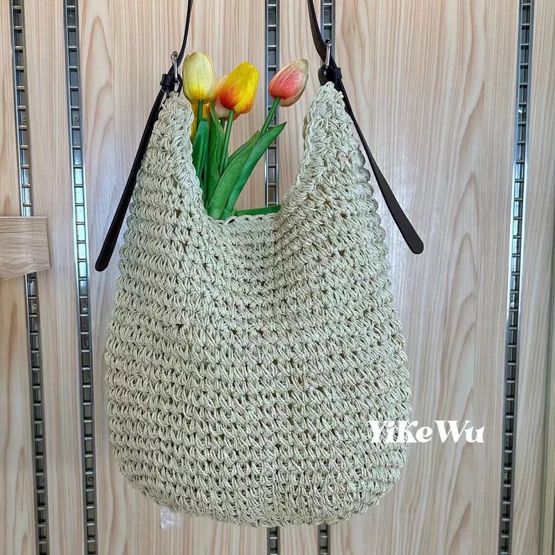 

Оригинальная дизайнерская плетеная соломенная сумка ручной работы Japan GP, повседневная плетеная сумка через плечо, пляжная сумка для отпуска, универсальная женская сумка Beige