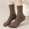 3 Pairs Fleece Autumn Winter Toe Socks Women Thick Warm Five Finger Socks High Quality Cotton Sports Athletic Socks