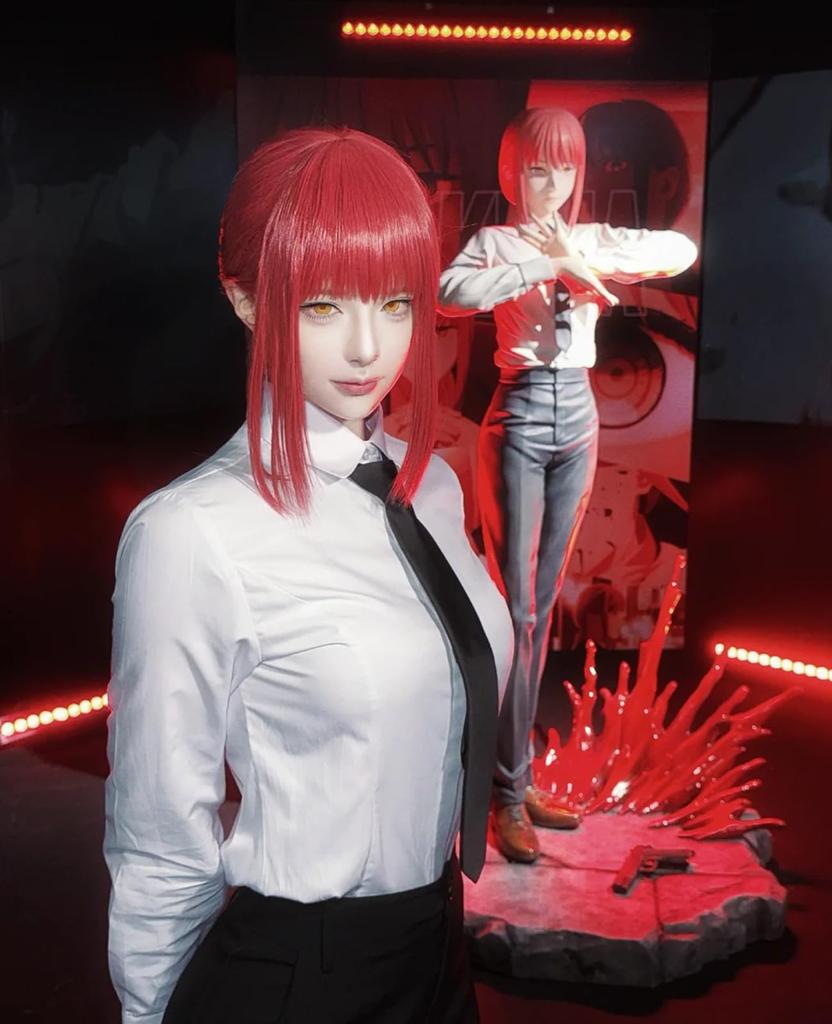 Makima Cosplay Wig Included Anime Chainsaw Man Manga Chain Saw Man Makima Costume Set Halloween Costume Photoshoot Costume Event M [CR ROLECOS]