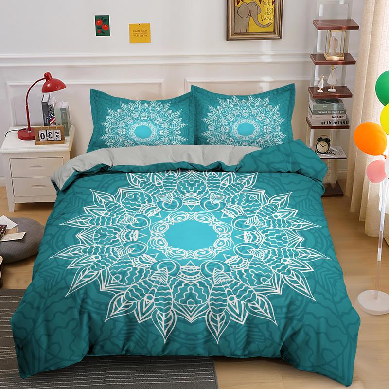 Mandala King Queen Duvet Cover Bohemian Bedding Set For Teens Adults Girls Exotic Ethnic Floral 2/3pcs Polyester Comforter Cover