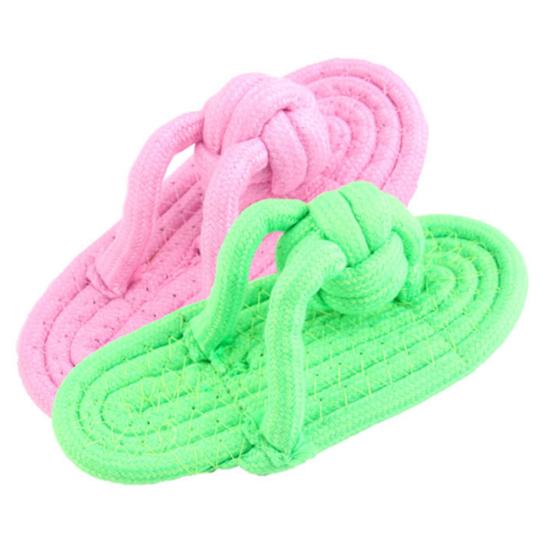 Hundtugga Bomullsrep Flip-flop Bitbeständiga Skor Formande Leksak Husdjursartiklar