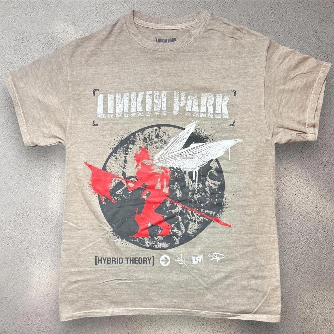 Linkin Park Гибридная Теория Графическая Футболка Бежевая Мужская Средняя Футболка Группы Церемония Роза L