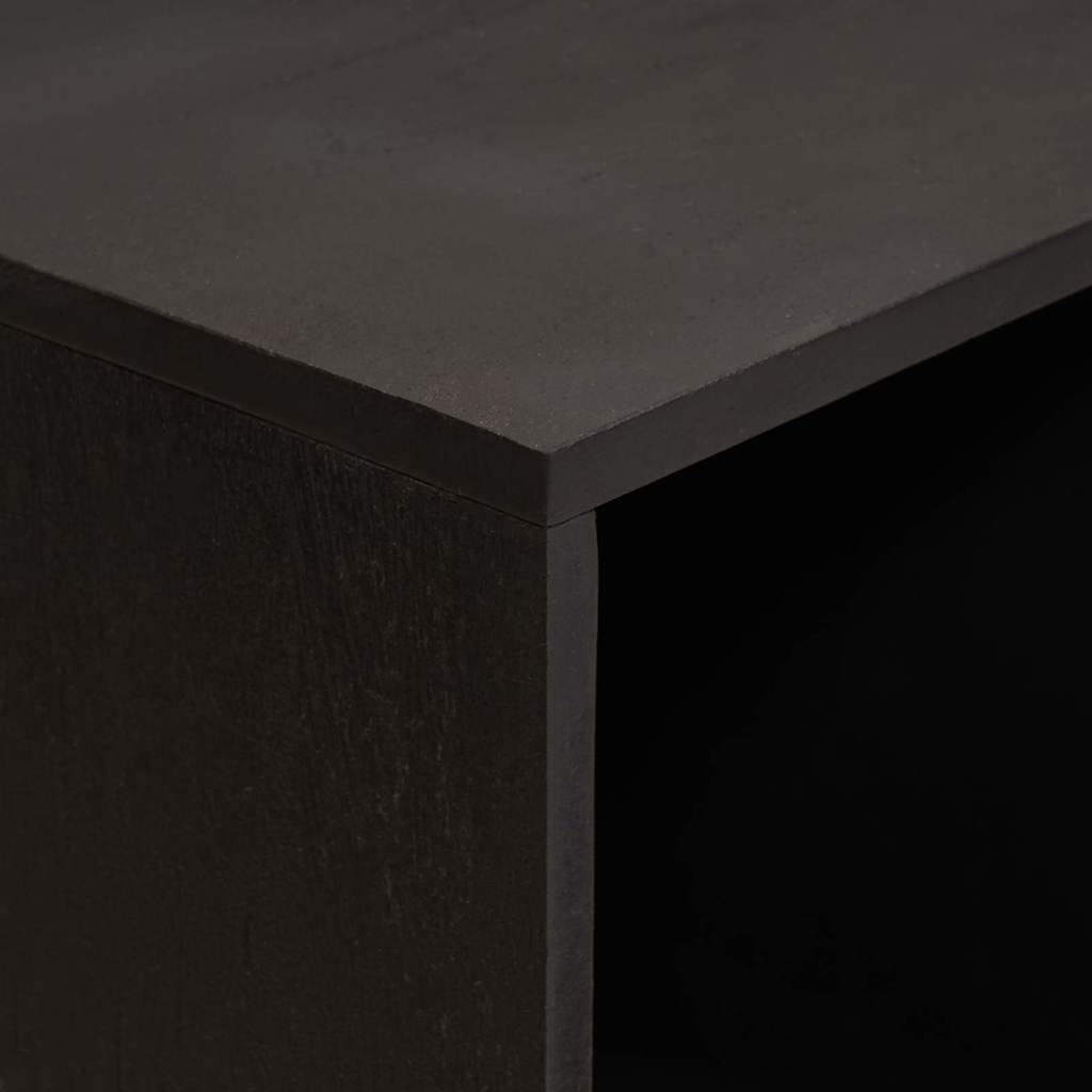 Black Sideboard with Shelf 80 x 33 x 75 cm Solid Mango Wood