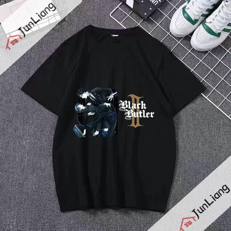Japanese anime Black Butler cartoon comic mens Tshirt shortsleeved roundneck for streetwear menwomen clothing