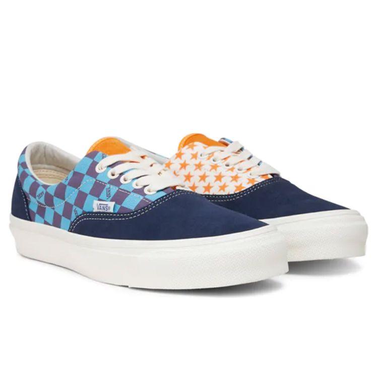Vans Era Lx Pu Retro Casual Low-Top Skate Shoes Unisex Sneakers Blue Orange VN0A4BVATJ31