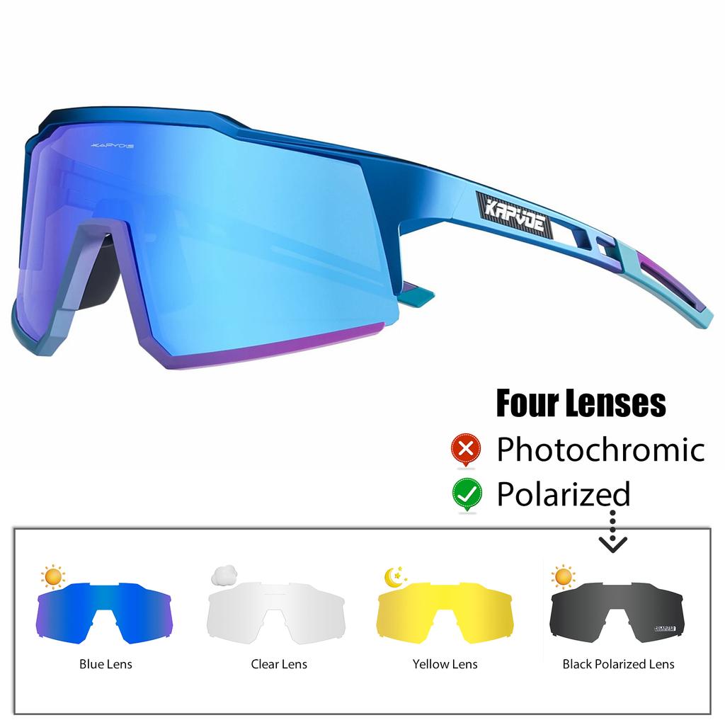 Kapvoe Radsportbrille Polarisiert MTB Rennradbrille UV400 Schutz Sonnenbrille Ultraleicht Sportbrillen Ausrüstung