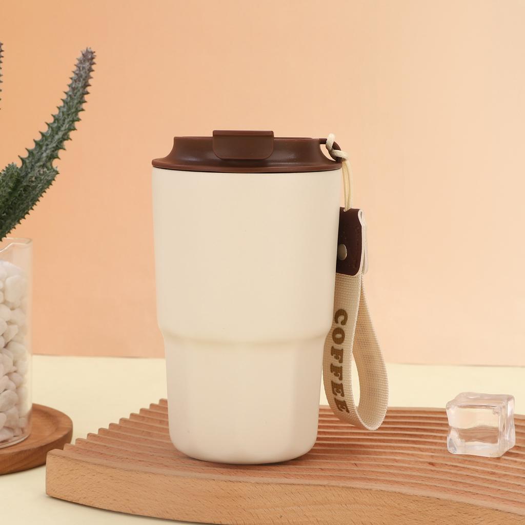 New 316 stainless steel coffee cup double-layer vacuum carry rope thermos cup business souvenir gift cup