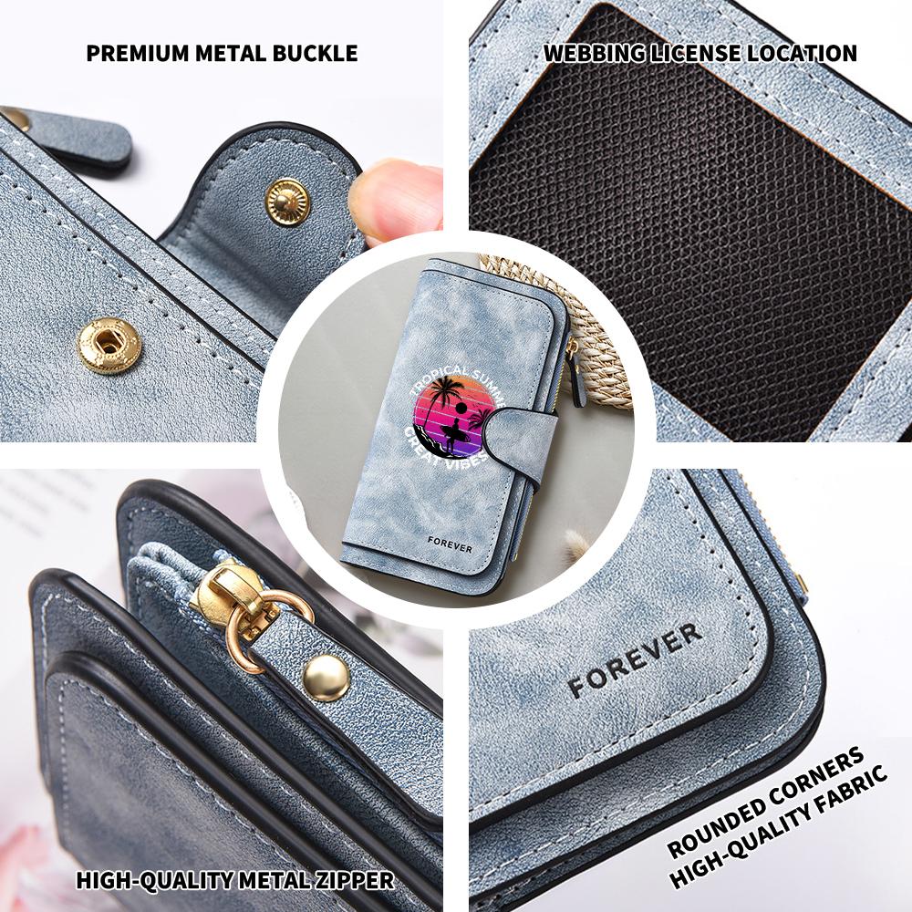 Tropical Summer Print Wallet Casual Large Capacity Portable Fashion Multi Card Holders Durable Long Purse