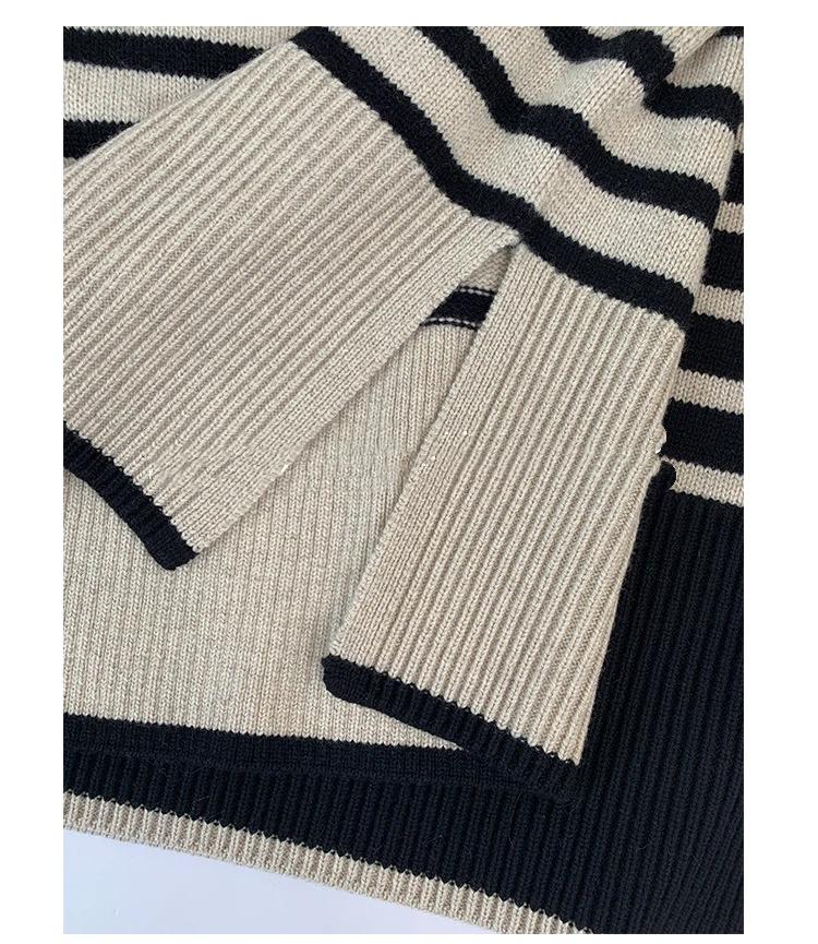 Striped Turtleneck Sweater Women's Pullover Jacket