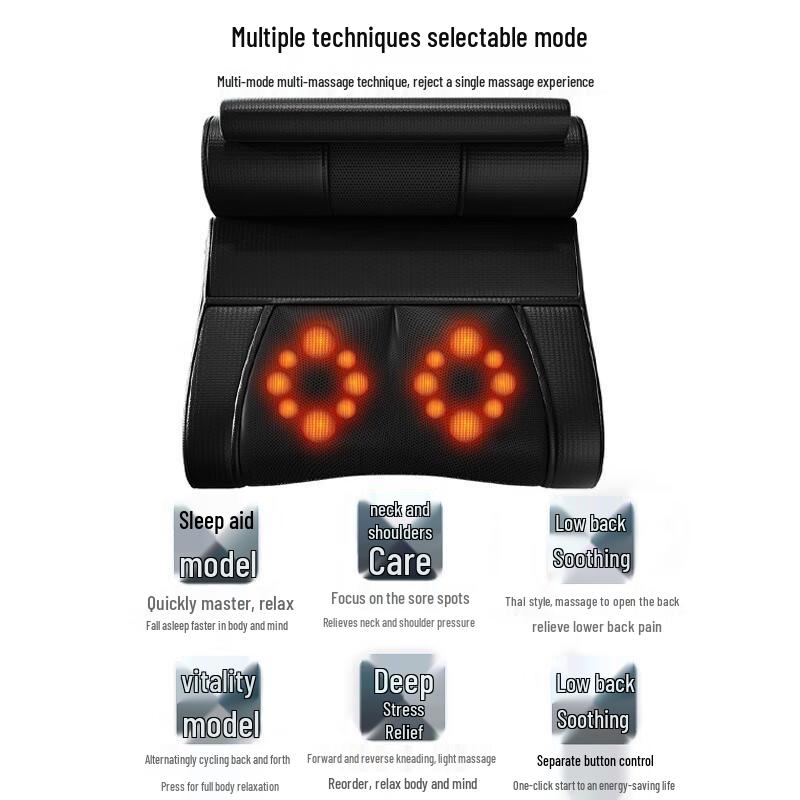 Enlong Multifunction Electric Neck & Back Massager Cushion