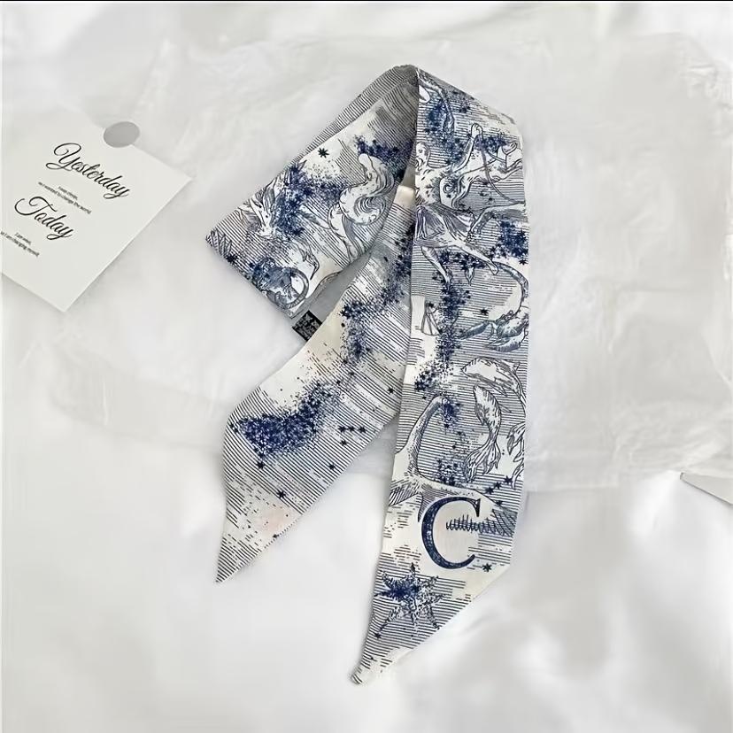 

Креативные буквы резинка для волос шелковый шарф галстук ремешок для сумки, элегантный бант шелковый шарф декоративный галстук стример