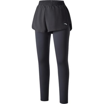 Anta Shorts de Course Fitness Haute Élasticité Mode Confortable Pantalon de Yoga Bas Femme Noir Nuit Profonde 9825332496_20250515133856