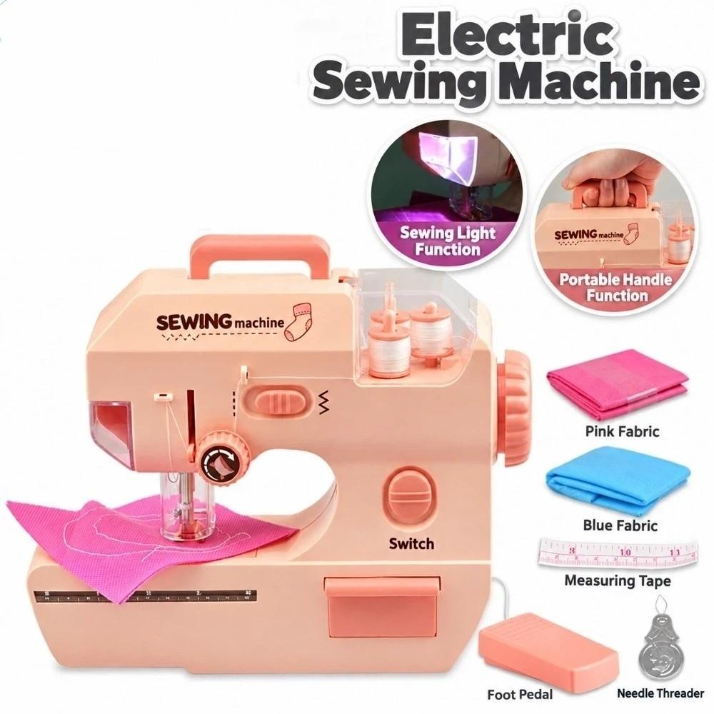 Mini Kids Electric Sewing Machine with Lights Children Sewing Machine  Parent-Child Interaction