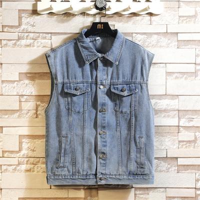 2024 New Denim Vest Men Sleeveless Denim Jacket Casual Waistcoat Men Solid Color Jean Coat Male Streetwear Mens Clothing