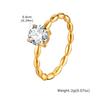 Minimalist Water Drop White Zircon Women Ring, Wave Drop Stainless Steel Ring, 18K Gold Plated Waterproof Luxury Jewelry