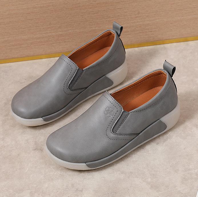 

Женские плоские кроссовки Новые удобные легкие Толстая подошва Дышащие Натуральная кожа Женская обувь Слипоны Прочные Осенний тренд Повседневные балетки 35(22.5cm)